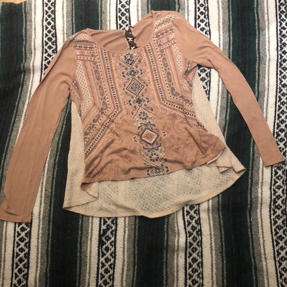 Miss me long sleeve hi low shirt size XL rn 112568 ca 29438 style mdt1516L